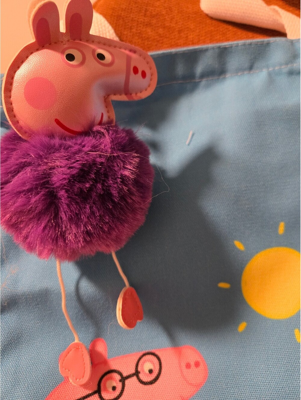 Dulami Peppa Pig Purple Pom Pom Bag Charm Keychain
